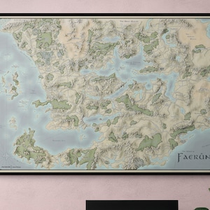 Póster del mapa de Faerûn de Reinos Olvidados
