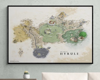 Ocarina of Time Hyrule Map Poster