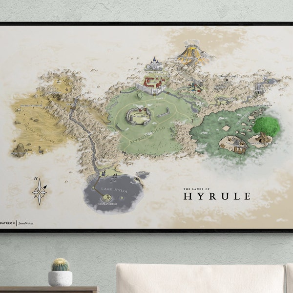 Ocarina of Time Hyrule Map Poster