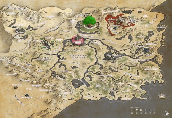 An estimated look at the size of Zelda: Breath of the Wild's map