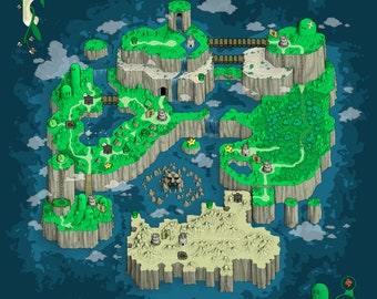 Super Mario World Fantasy Map Poster