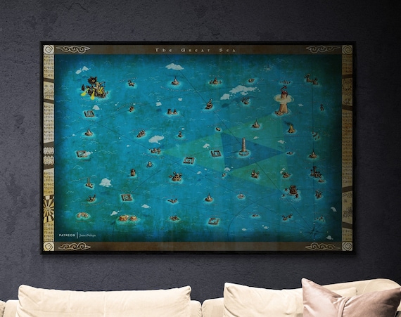 The Legend of Zelda: the Wind Waker World Map Poster 