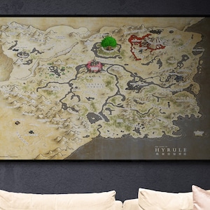 Póster del mapa de Hyrule de Breath of The Wild