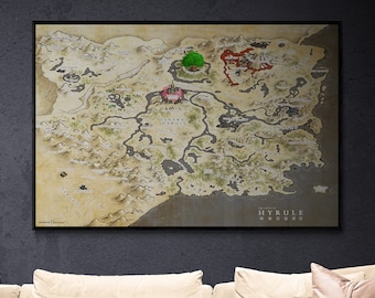 Breath of The Wild Hyrule Map Poster