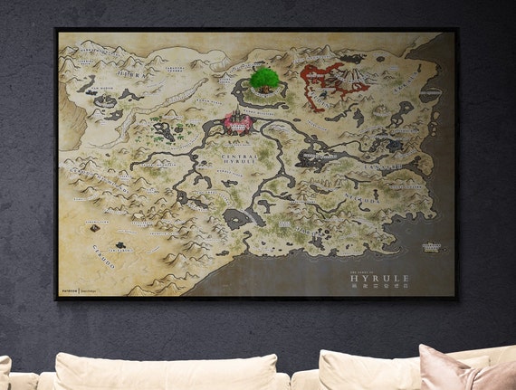 The Legend of Zelda: Breath of the Wild Map Framed Art Print