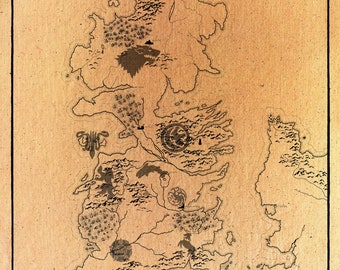 Westeros Map | Wall Art | Fantasy Map | Digital Art Print