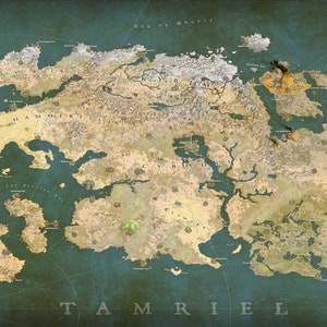 Tamriel-kaart van The Elder Scrolls digitale download