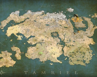 Tamriel Map from The Elder Scrolls Digital Download