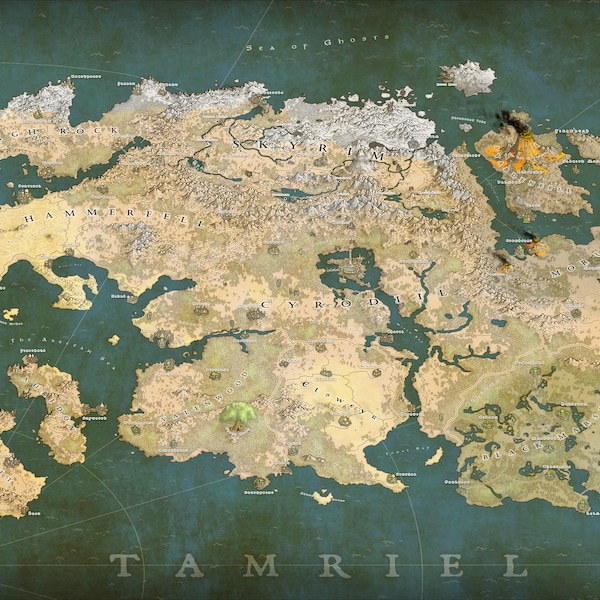 Carte de Tamriel tirée du téléchargement numérique The Elder Scrolls