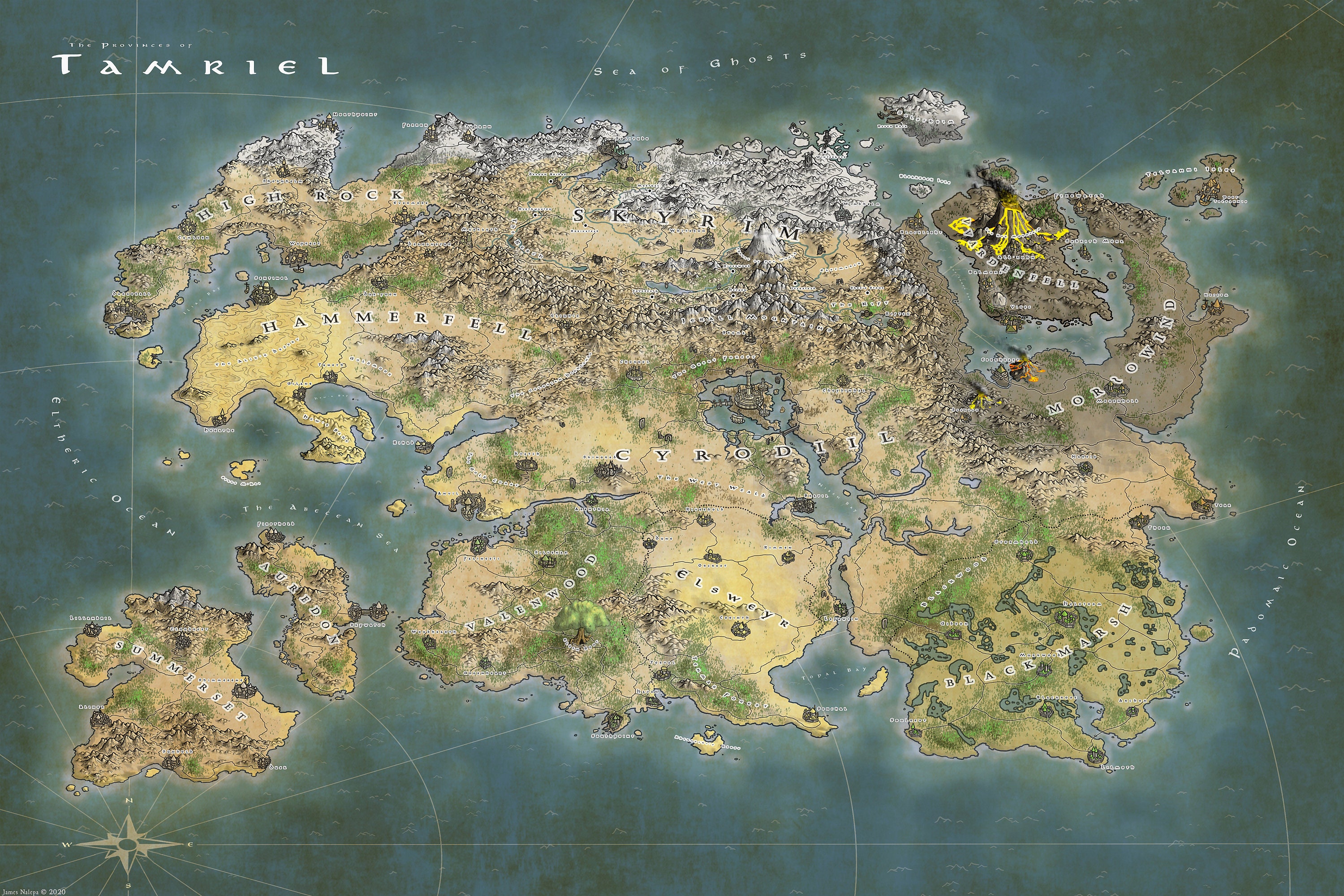 Tamriel Map From the Elder Scrolls Digital Download - Etsy