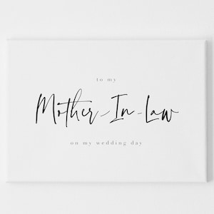 Tarjetas para el día de la boda, Para mi suegra en el día de mi boda, Tarjeta para el día de la boda para los suegros, Nota para el día de la boda, Para mi familia, Para mi futura mamá
