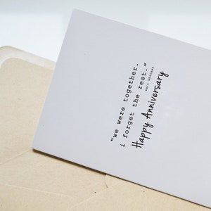 GREETING CARD - We were together anniversary card, walt whitman anniversary card, loves quotes anniversary card, love cards, card for him