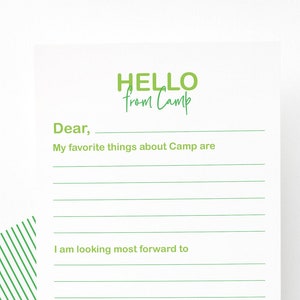 kids camp stationery, camp stationery set of 10, camp notes, pre-filled note cards, writing set, note cards, penpal, Summer camp