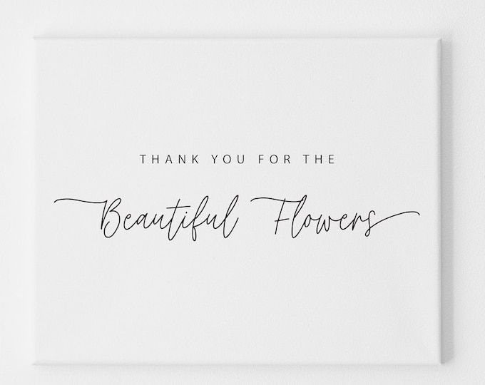 Thank You for the Beautiful Flowers Wedding Day Florist Card, Thank You Card for Wedding Vendor, Day of Wedding Cards from Bride and Groom