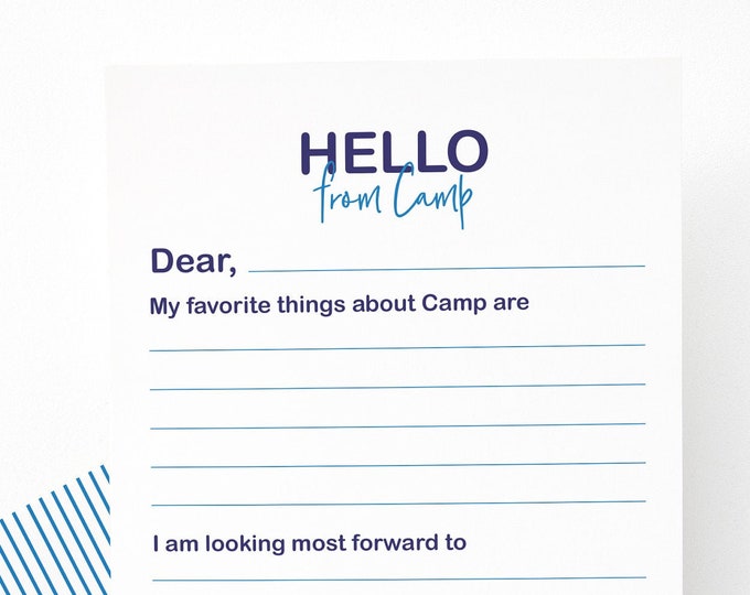 Kids camp stationery, Camp stationary set, Camp Notes, Cute Summer Notes, Summer Note Cards, Camp Pen Pal Set for Kids, Boys Writing Set