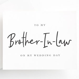 Tarjeta de boda para cuñado, para mi cuñado en el día de mi boda, tarjeta para mi cuñado, tarjeta para hermano, futuro cuñado
