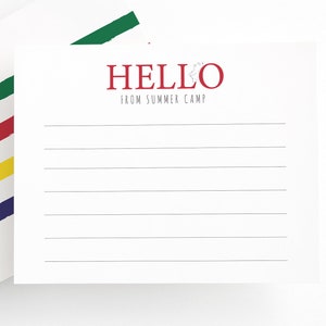 Summer Camp Stationery Set - RED, Camp, Summer, Kids Stationery, Camp Sets, Summer camp notecards, Camp gifts, Camp Writing Set, boy