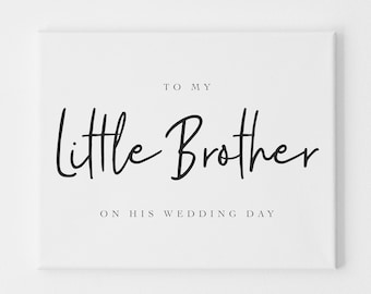 To My Brother on His Wedding Day Card, Card from Sister to Brother on Wedding Day, for Groom from sister, Little Brother Wedding Day Card