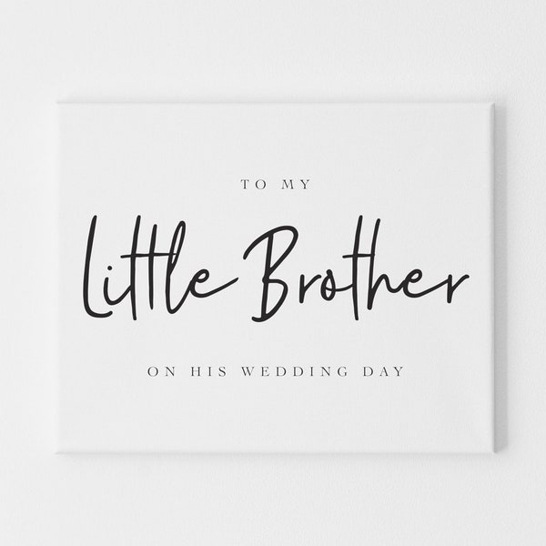 To My Brother on His Wedding Day Card, Card from Sister to Brother on Wedding Day, for Groom from sister, Little Brother Wedding Day Card