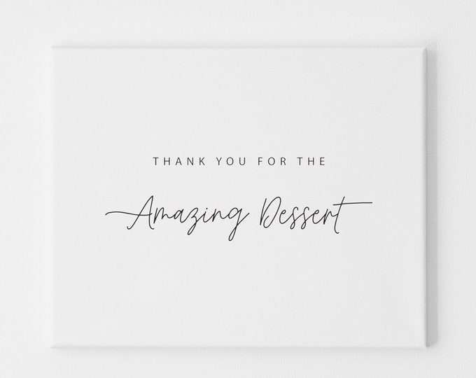 Thank You for the Amazing Dessert Wedding Day Baker Card, Thank You Card for Cake Maker Vendor, Day of Wedding Cards from Bride and Groom