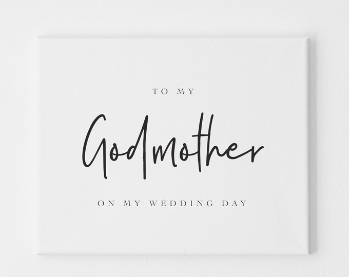 Wedding Day Card to Godmother, Day of Cards from Bride and Groom, Wedding Day Card for Godparent, Wedding Day Thank You Cards