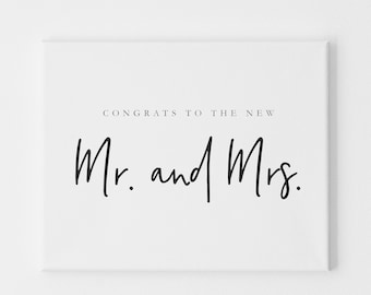 Congrats to the New Mr. and Mrs., Simple Wedding Card, Minimalist Wedding Card,  Wedding Greeting Card, Newlywed Card, New Mr. And Mrs. Card