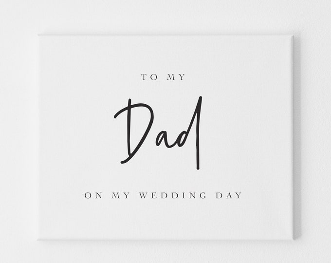 To My Dad on My Wedding Day Card – Handwritten Style Wedding Card for Dad, Father of the Bride/Groom Gift, Wedding Day Card for Parents