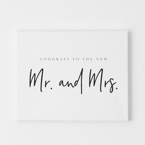 Felicitaciones al nuevo Sr. y Sra., Tarjeta de boda sencilla, Tarjeta de boda minimalista, Tarjeta de felicitación de boda, Tarjeta para recién casados, Tarjeta para el nuevo Sr. y Sra.