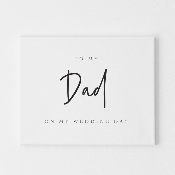 To My Dad On My Wedding Day, Dad Wedding Day Card, Handwriting Style Wedding Card, Card For Dad Wedding Day, To My Parents On My Wedding Day