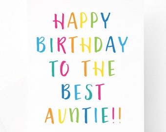 To the best auntie On Your Birthday, Auntie Birthday Card, Aunty Birthday Card, Birthday Card For Aunt, Card for Aunt, To my Aunt