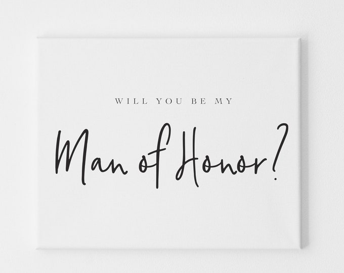 Will You Be My Man of Honor, Man of Honor Proposal Card, Card For Man of Honor, Man of Honor Request Card, Wedding Proposal for Man of Honor