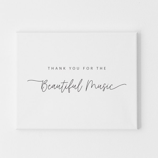 Thank You for the Beautiful Music Wedding Day Musician Card, Thank You Card for Wedding Vendor, Day of Wedding Cards from Bride and Groom