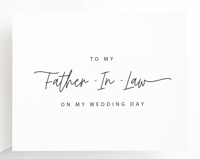 To My Father In Law Card, Father In Law On My Wedding Day, Parents In Law On My Wedding Day, Father Of The Groom Card, Mother Of The Bride