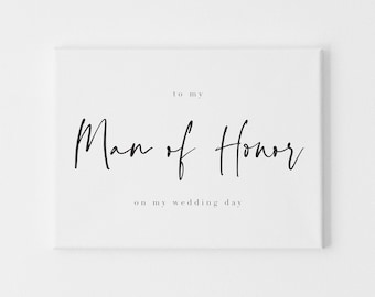 Wedding Day card for Man of Honor, Thank You for Wedding Party, Maid of Honor on Wedding Day, Bridesmaid Thank You, Matron of Honor Card