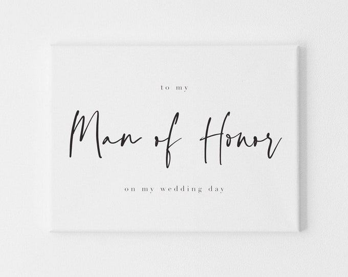 Wedding Day card for Man of Honor, Thank You for Wedding Party, Maid of Honor on Wedding Day, Bridesmaid Thank You, Matron of Honor Card