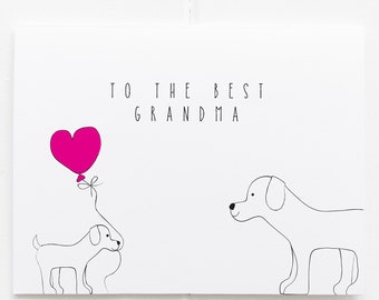 CARD FROM DOG to Grandma, Card from the Dog, Cute Dog Cards, Birthday, Miss You, Thinking of You, Wish You Were Here, Happy Birthday Card