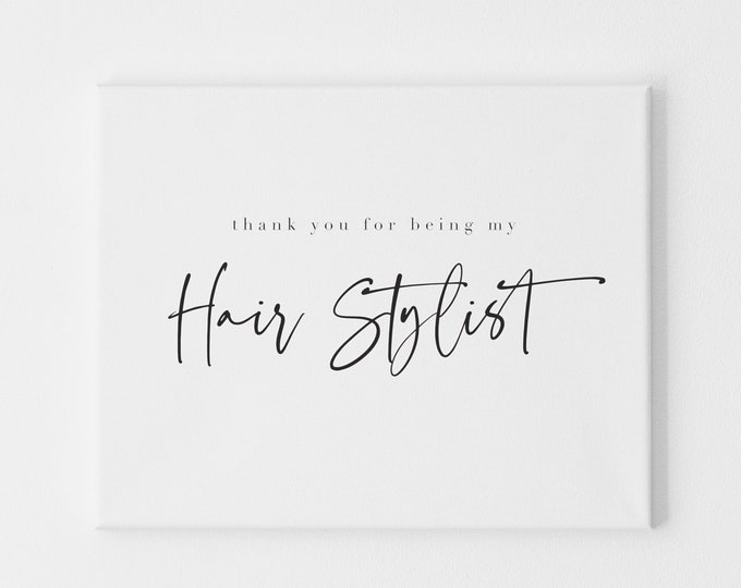 WEDDING VENDOR Thank You Card, Hair Stylist Thank You Card, Card For Wedding Hairdresser, Wedding Stylist, Card For Hairstylist