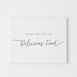 Tarjeta de agradecimiento por la deliciosa comida para el servicio de catering de la boda, tarjeta de agradecimiento para el proveedor de la boda, tarjetas para el día de la boda de los novios