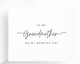 À ma grand-mère sur ma carte de jour de mariage, grand-mère le jour de mon mariage, pour ma grand-mère le jour de mon mariage, carte de mariage de grand-parent