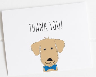 DOG THANK YOU Cards, Dog Birthday Party Thank You Note Card, Stationery for Kids, Kids Stationary, Cute writing paper for kids, notecards