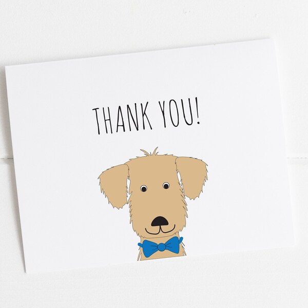 Dog Thank You Card Kids Birthday Party Etsy