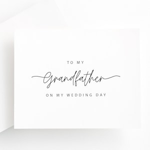Tarjeta para mi abuelo en el día de mi boda, tarjeta de boda para el abuelo, tarjeta de boda para los abuelos, tarjeta sentimental de la novia o el novio