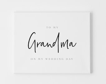 To My Grandma On My Wedding Day, Grandma Wedding Day Card, Card For Grandma Wedding Day, Card From Bride Wedding Day, Card from Groom