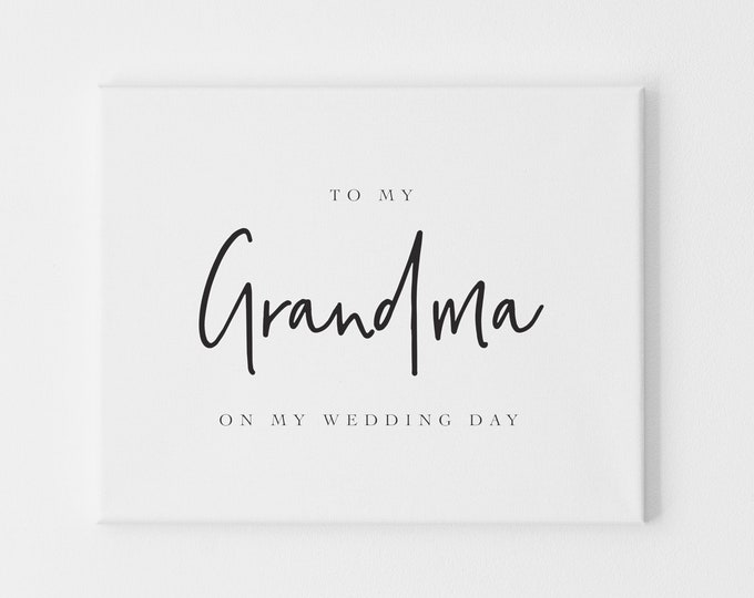 To My Grandma On My Wedding Day, Grandma Wedding Day Card, Card For Grandma Wedding Day, Card From Bride Wedding Day, Card from Groom