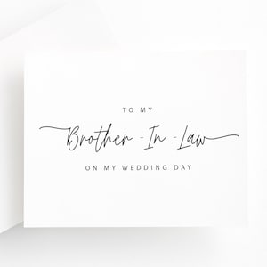 Tarjeta para mi cuñado, cuñado en el día de mi boda, futuro hermano en el día de mi boda, tarjeta para el hermano del novio, hermano de la novia