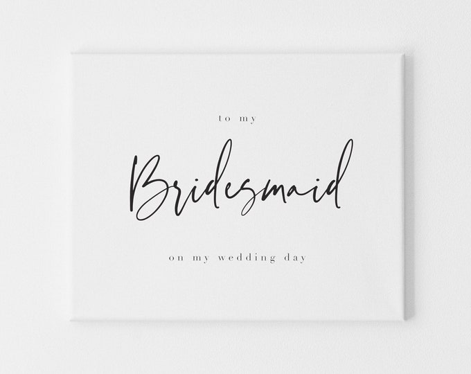 Wedding Day Card for Bridesmaid, Wedding Party Thank You Cards, Maid of Honor on Wedding Day, Matron of Honor, Man of Honor Card