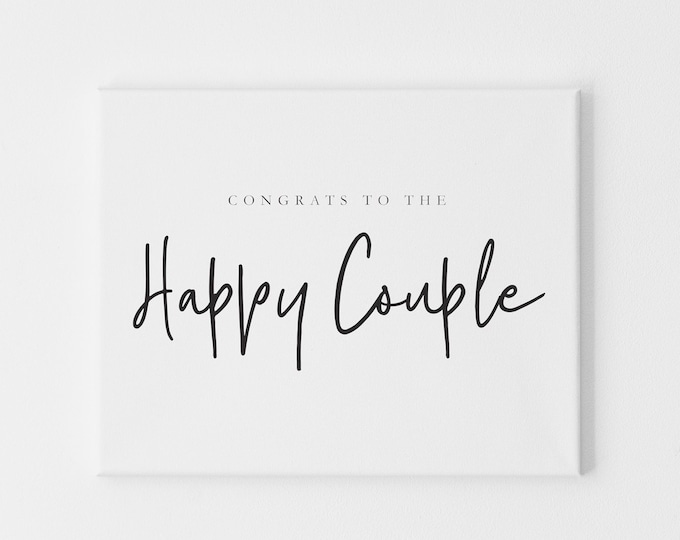 Congrats to the Happy Couple Wedding or Couples Shower Card, Minimalist Wedding Card,  Wedding Greeting Card, Newlywed Card, Newlyweds