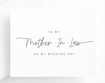 To My Mother In Law Card, Mother In Law On My Wedding Day, Parents In Law On My Wedding Day, Mother Of The Groom Card, Mother Of The Bride