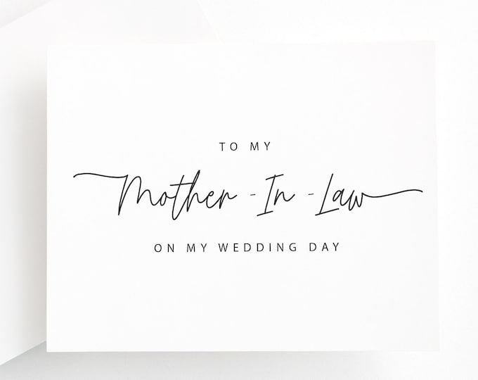 To My Mother In Law Card, Mother In Law On My Wedding Day, Parents In Law On My Wedding Day, Mother Of The Groom Card, Mother Of The Bride