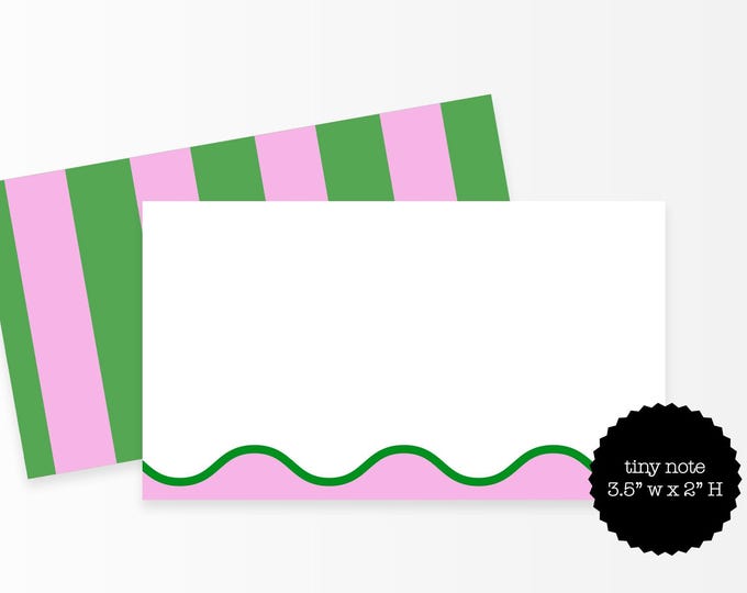 Wicked Inspired Mini Note Cards – Pink & Green Tiny Notecards, Small Gift Enclosure Cards, Emerald City Party Stationery, Wizard of Oz Theme